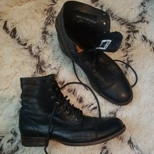 Black Frye Lace-Up Combat Boots